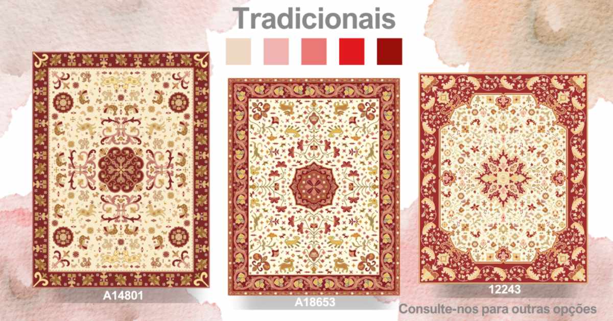 Tapetes de Arraiolos - Coleção Tradicional Vermelhos Tapetes de Arraiolos - Coleção Tradicional Vermelhos